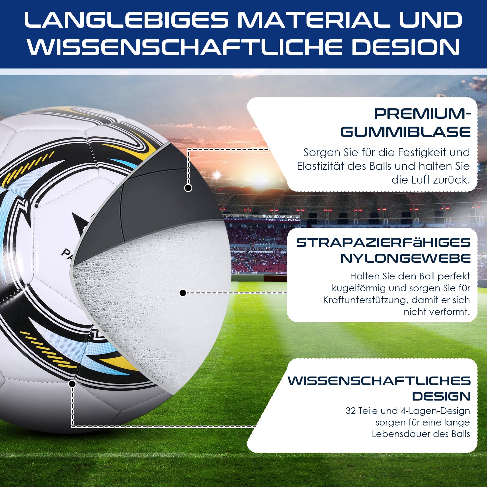 Official Size 5 Soccer Ball – PVC Machine-Sewn