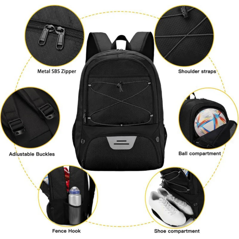 Football Backpack with Shoe Pocket