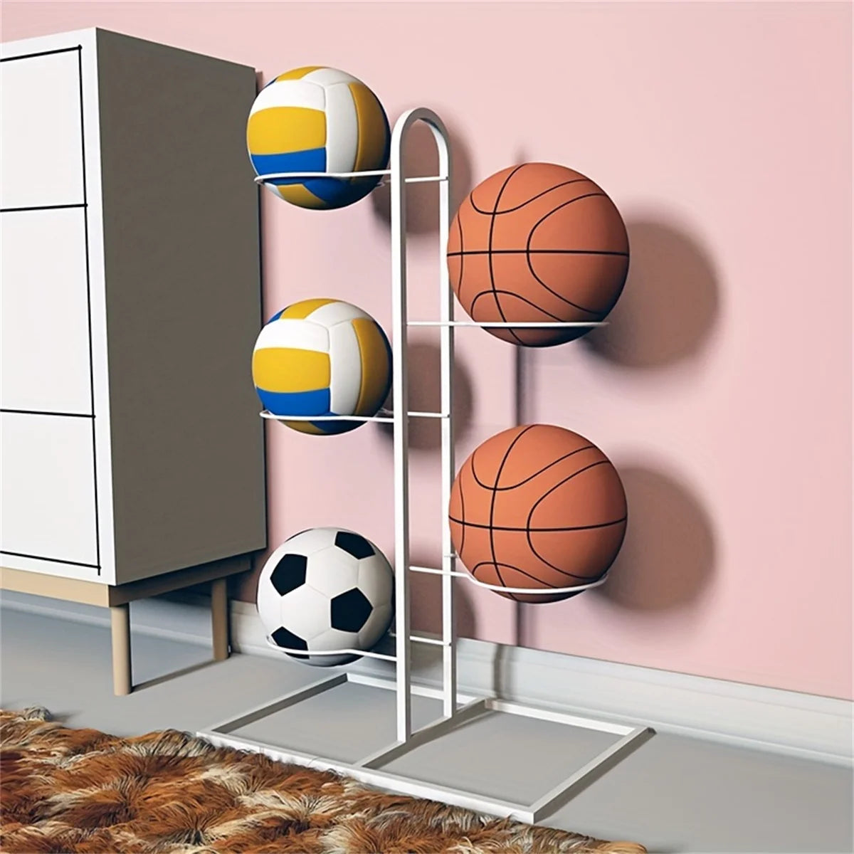Indoor Kids Sports Ball Storage Rack Organizer