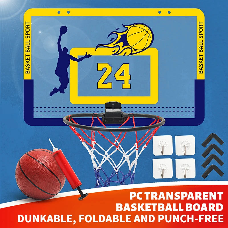 Children’s Foldable Wall-Mounted Basketball Hoop Set