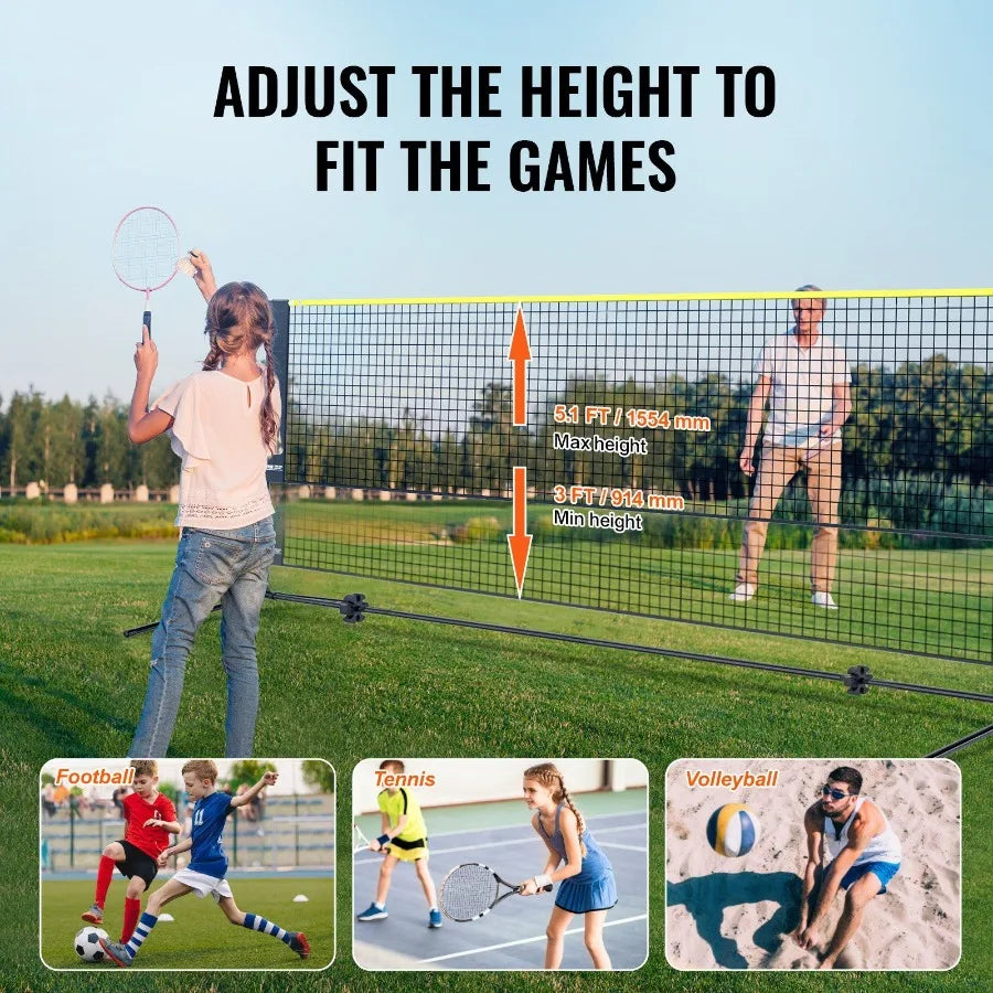 17ft Portable Badminton, Volleyball & Pickleball Net