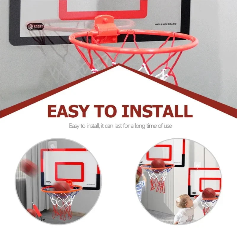 Indoor Kids Basketball Set with Wall Bracket