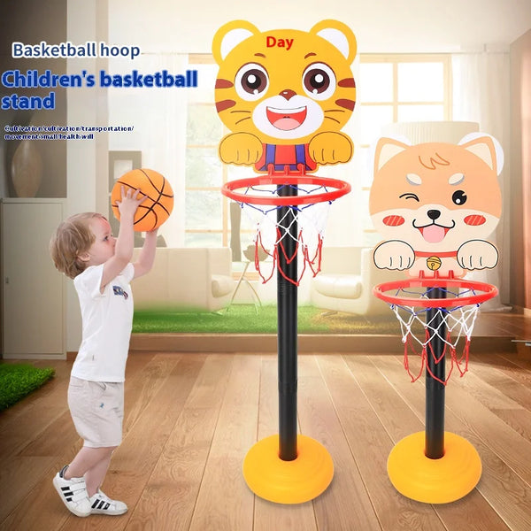 Children’s Adjustable Basketball Hoop with Cartoon Backboard