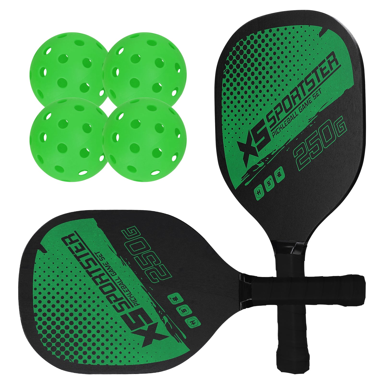 Pickleball Paddle Set – 2 Rackets & 4 Balls