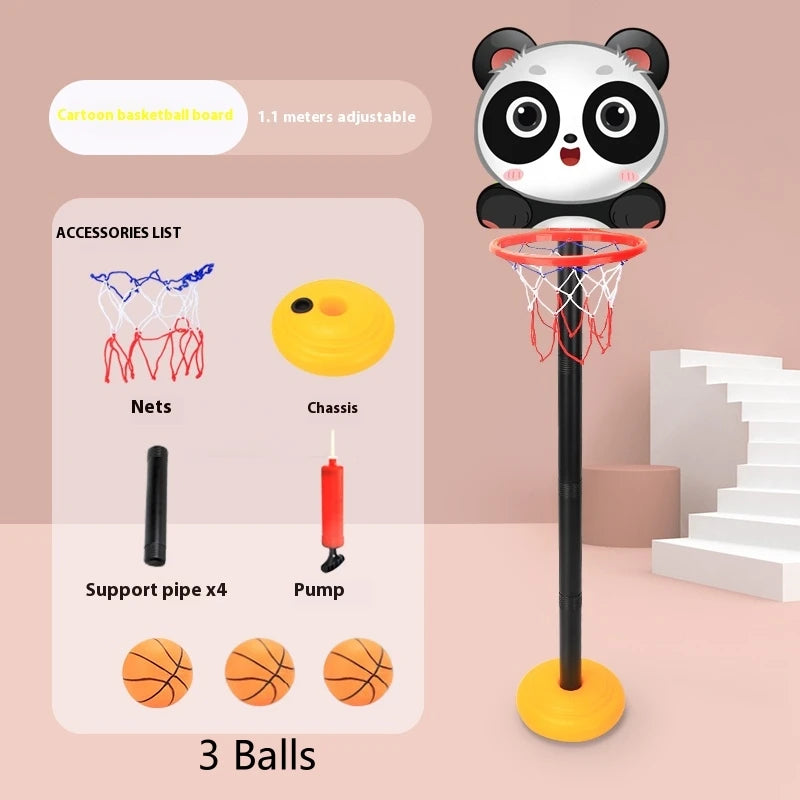 Children’s Adjustable Basketball Hoop with Cartoon Backboard
