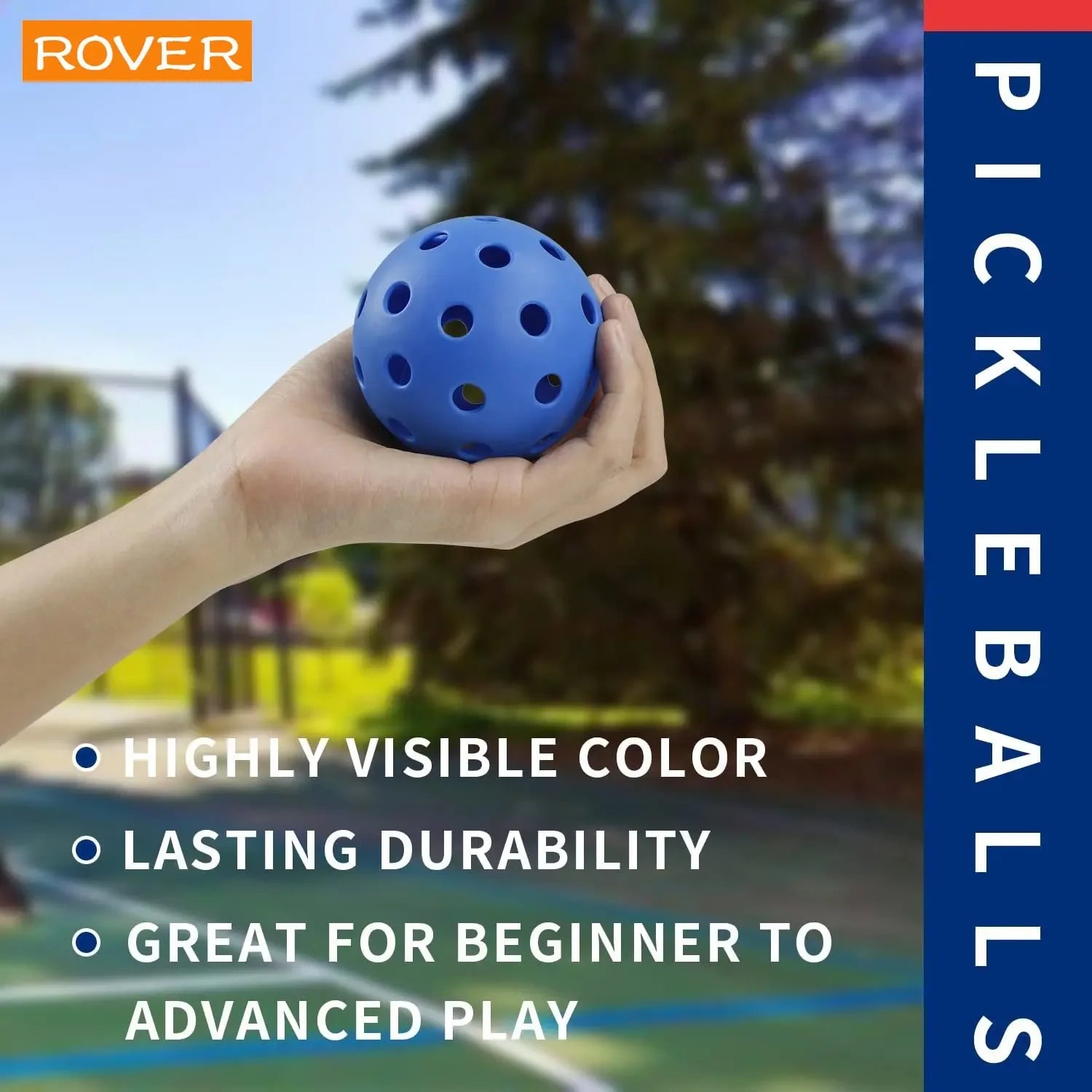 Outdoor Pickleballs – 74mm 40-Hole Durable Balls (6/12/24 Pack)