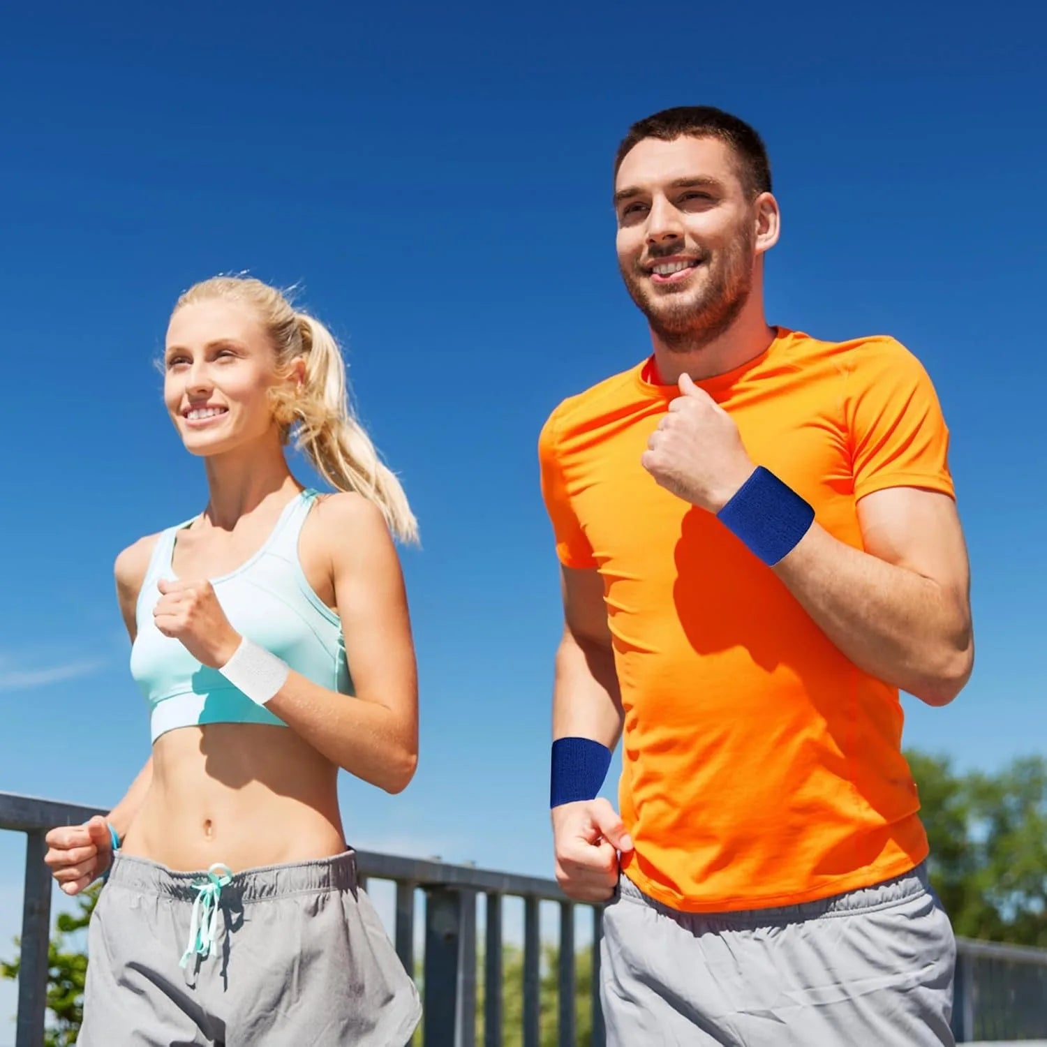 Breathable Cotton Wrist Sweatbands – 2PCS Set