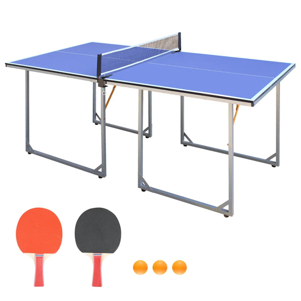 6ft Foldable Table Tennis Table with Net & Paddles