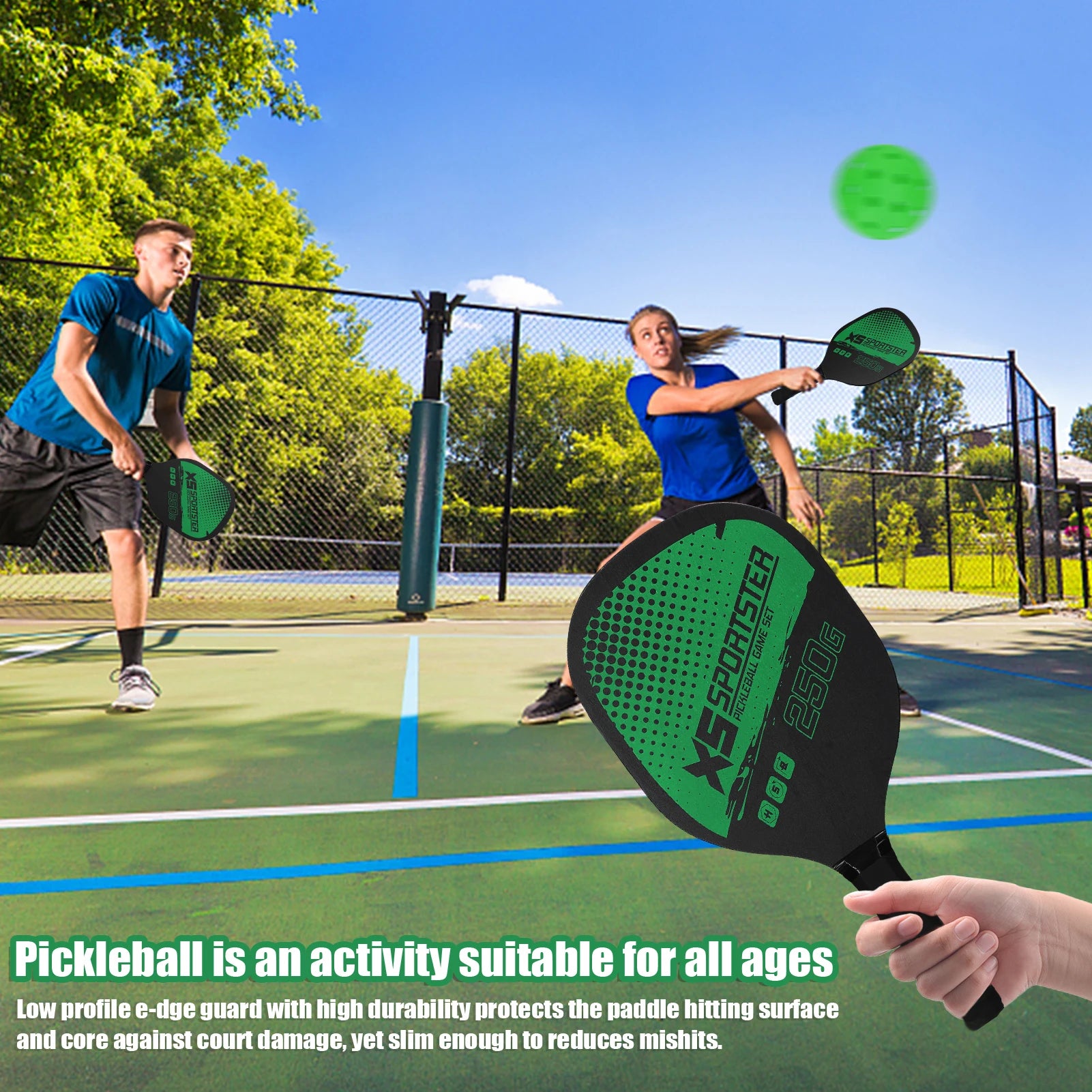 Pickleball Paddle Set – 2 Rackets & 4 Balls