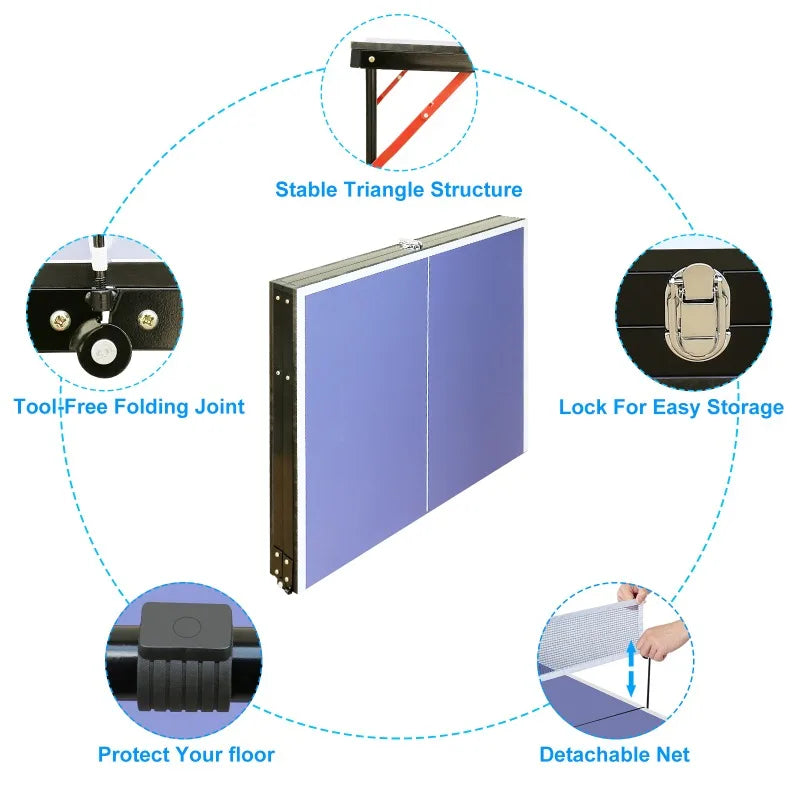 4.5ft Foldable Ping Pong Table