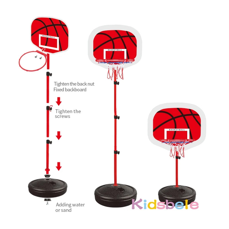 Toddler Adjustable Basketball Hoop with Stand 63–150CM