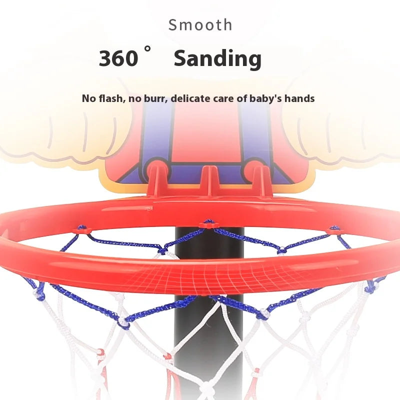 Children’s Adjustable Basketball Hoop with Cartoon Backboard