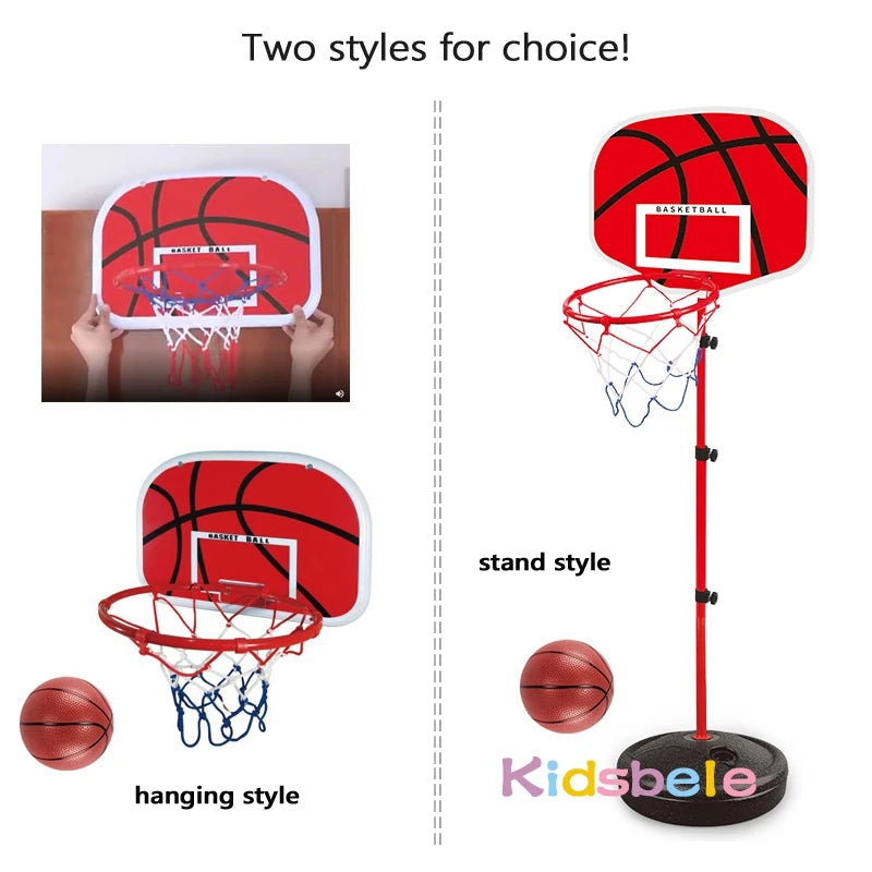 Toddler Adjustable Basketball Hoop with Stand 63–150CM