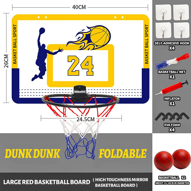 Children’s Foldable Wall-Mounted Basketball Hoop Set