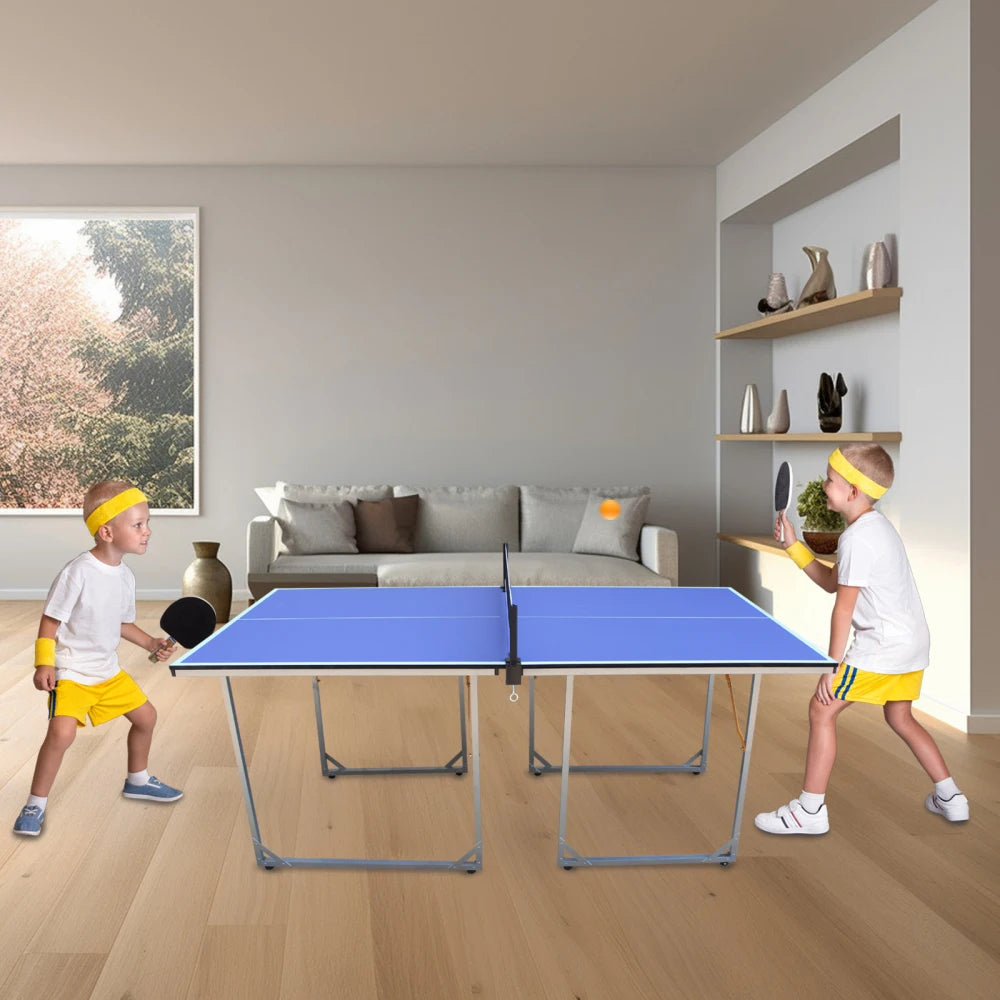 6ft Foldable Table Tennis Table with Net & Paddles