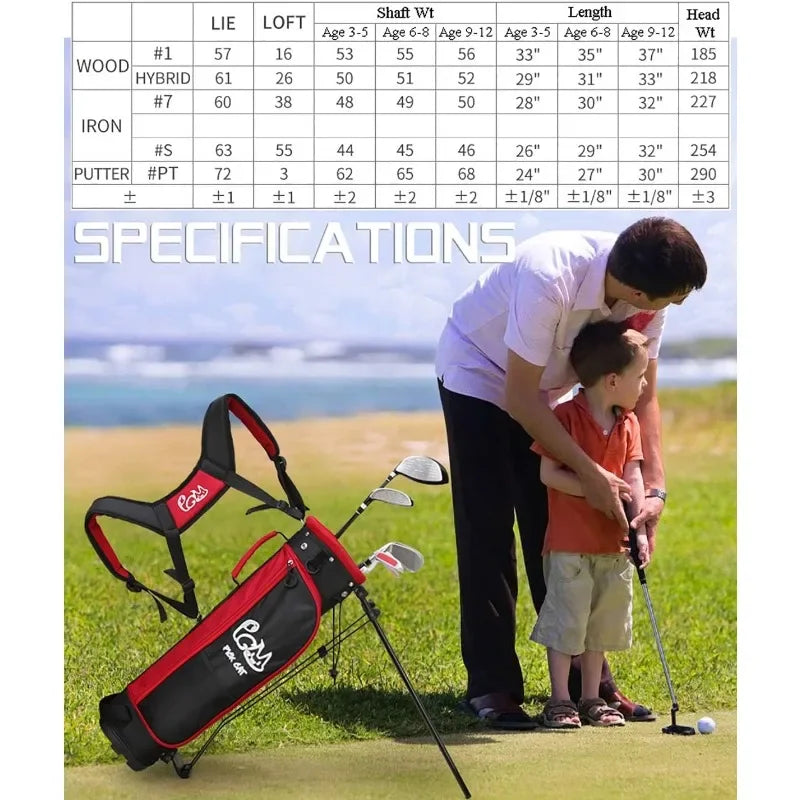 Junior Golf Club Set – 5 Clubs with Stand Bag