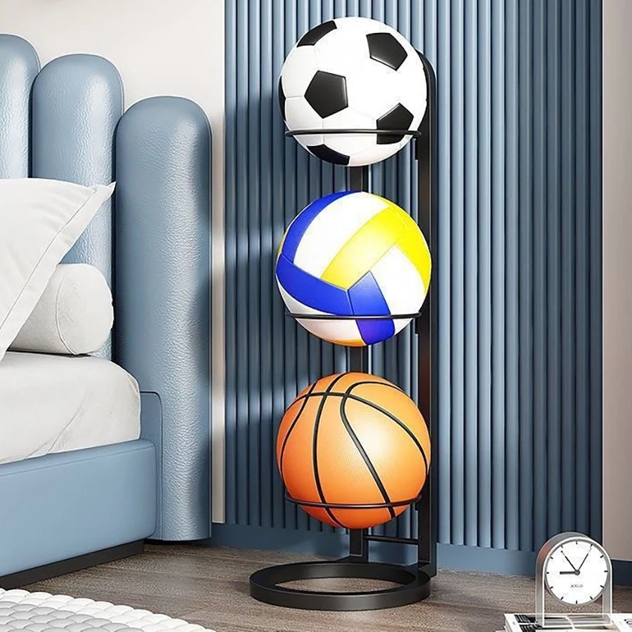 Indoor Kids Sports Ball Storage Rack Organizer