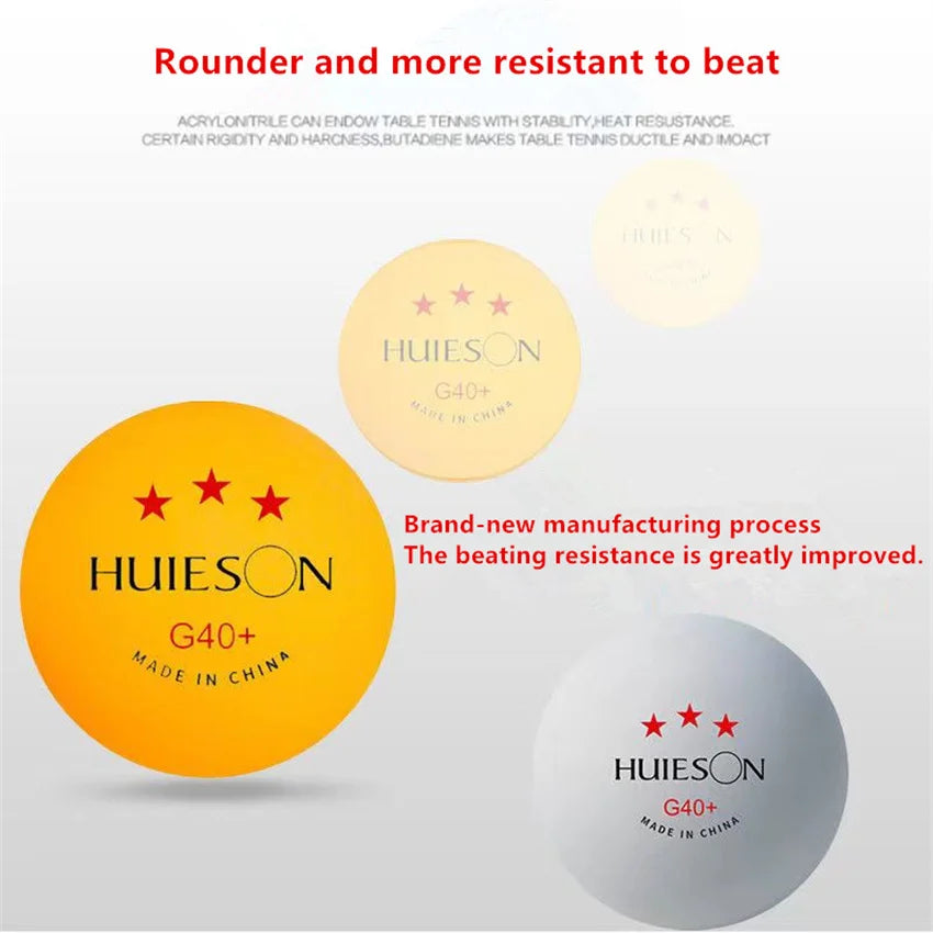 3-Star ABS 40+ Table Tennis Balls – 20–100PCS