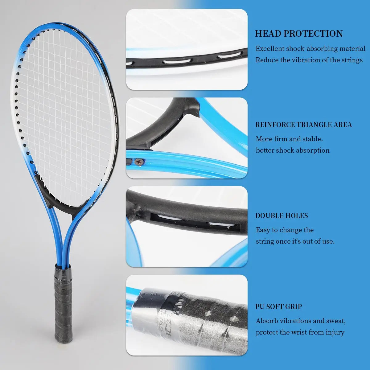 2PCS Tennis Racket Set with Carry Bag