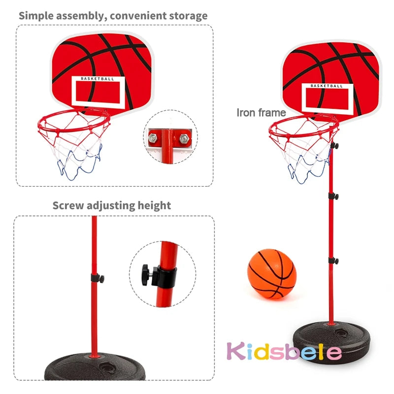 Toddler Adjustable Basketball Hoop with Stand 63–150CM