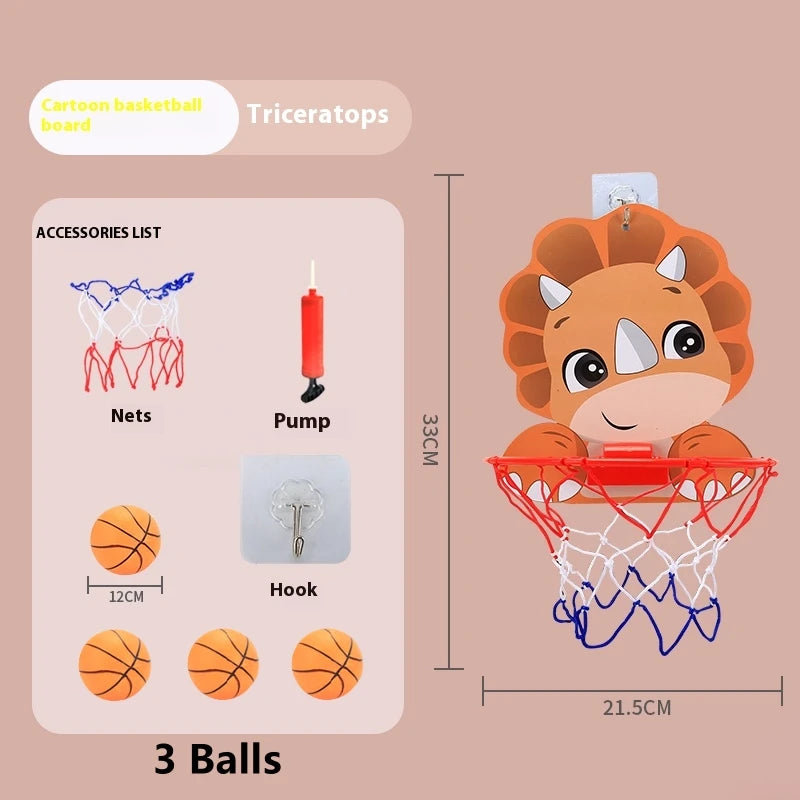 Children’s Adjustable Basketball Hoop with Cartoon Backboard