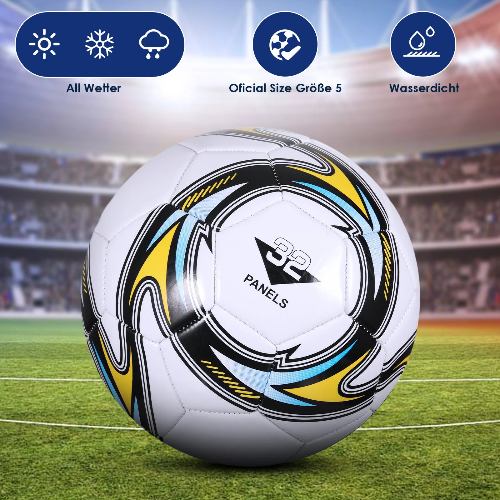 Official Size 5 Soccer Ball – PVC Machine-Sewn