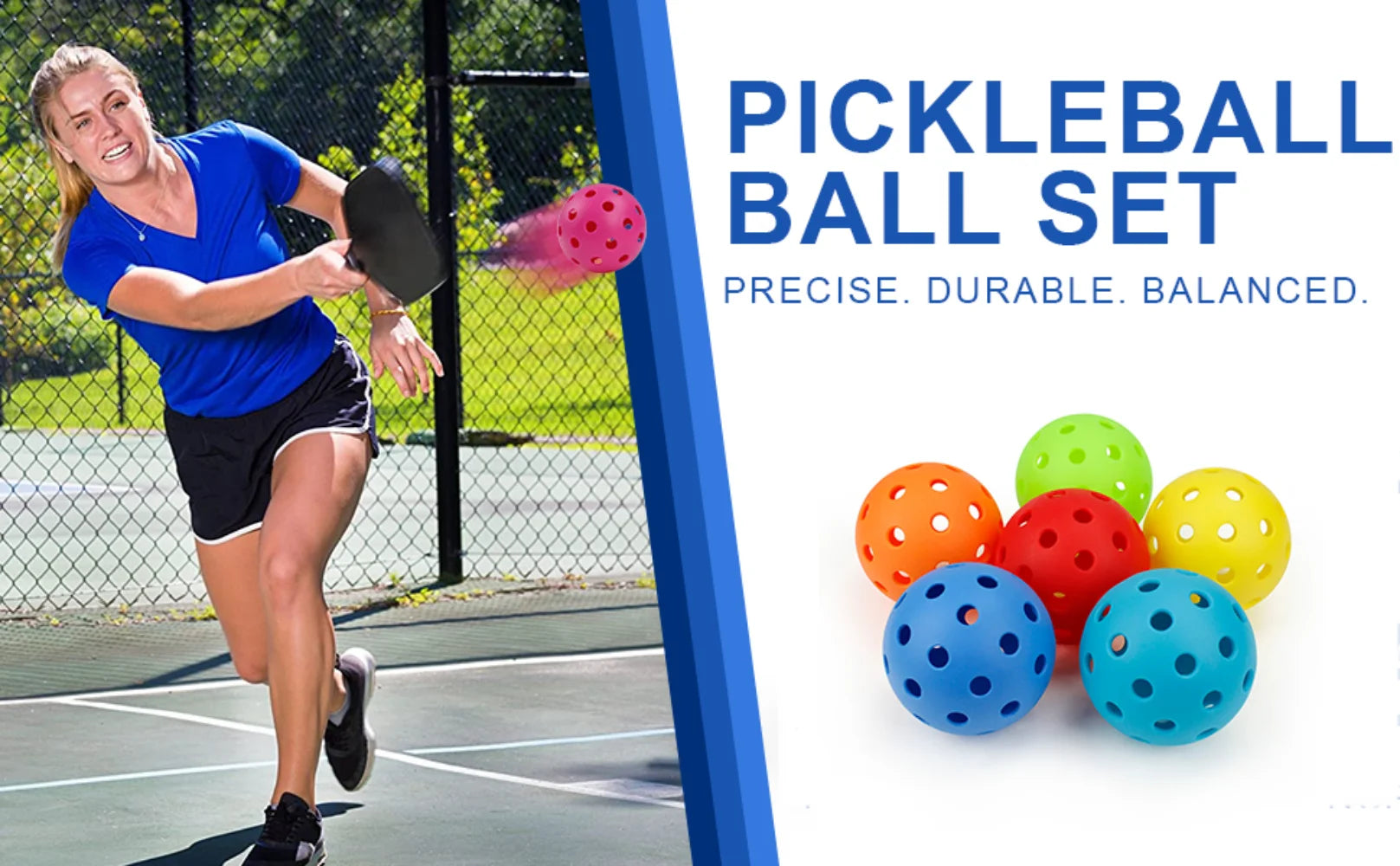 Outdoor Pickleballs – 74mm 40-Hole Durable Balls (6/12/24 Pack)