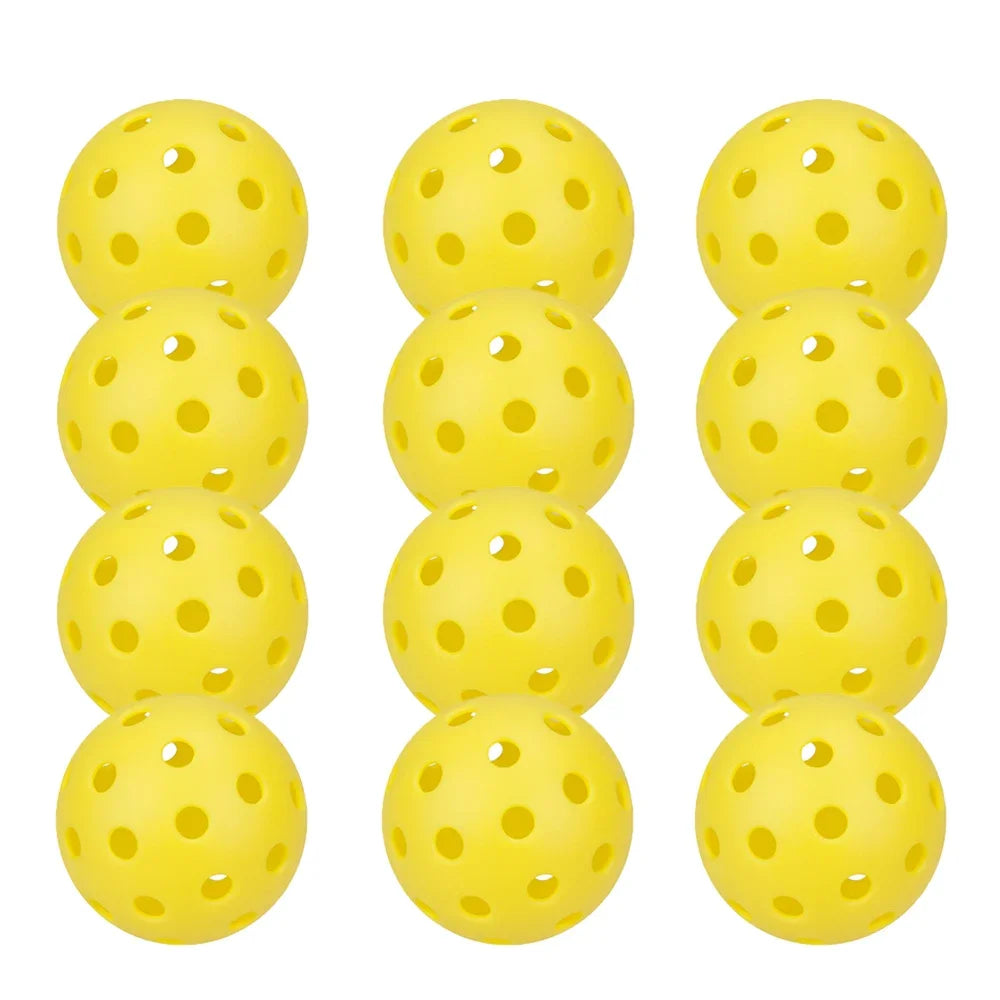 Outdoor Pickleballs – 74mm 40-Hole Durable Balls (6/12/24 Pack)