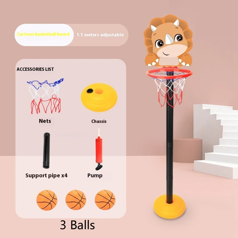 Children’s Adjustable Basketball Hoop with Cartoon Backboard
