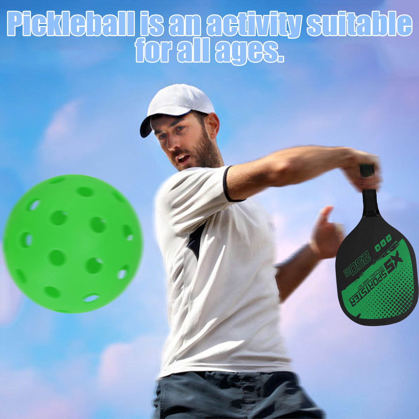 Pickleball Paddle Set – 2 Rackets & 4 Balls