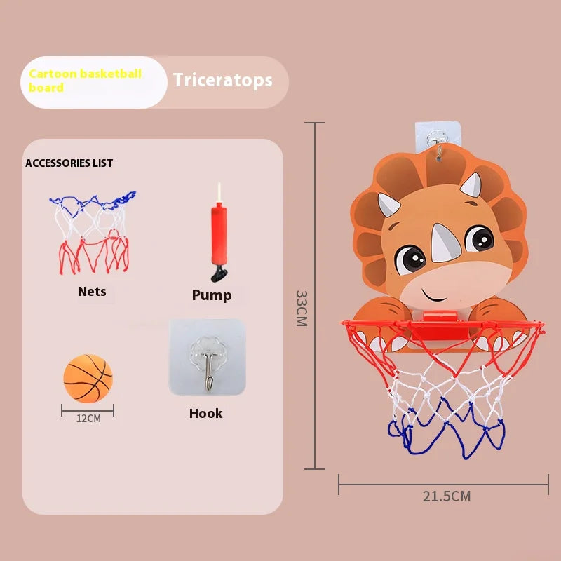 Children’s Adjustable Basketball Hoop with Cartoon Backboard