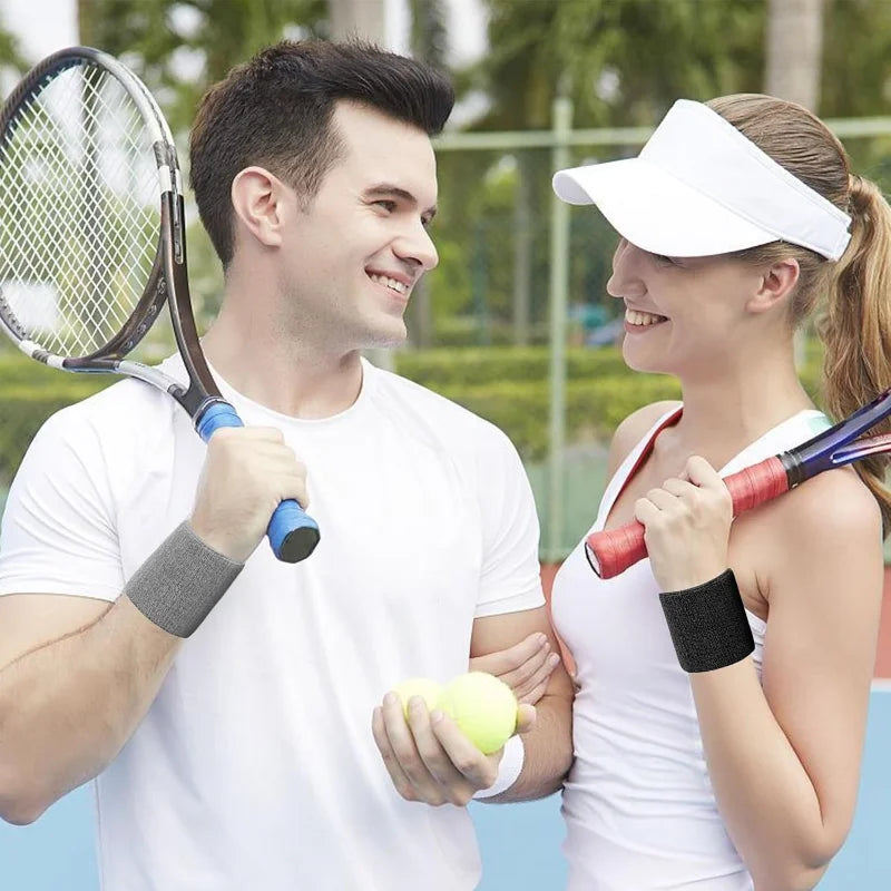 Breathable Cotton Wrist Sweatbands – 2PCS Set