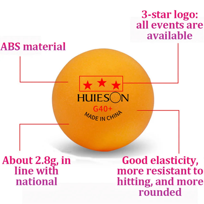 3-Star ABS 40+ Table Tennis Balls – 20–100PCS