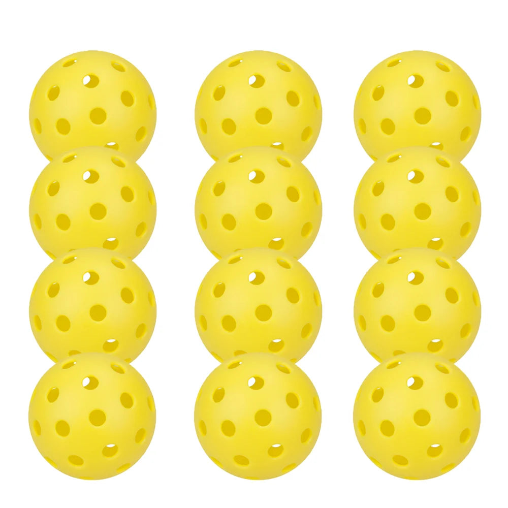 Outdoor Pickleballs – 74mm 40-Hole Durable Balls (6/12/24 Pack)